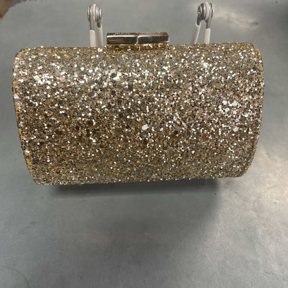 Authentic Gold Jimmy Choo Glitter Clutch